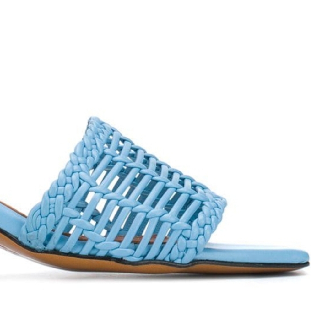 Souliers Martinez Celia Persiana Slide Sandal in Sky Blue - Picture 7 of 13